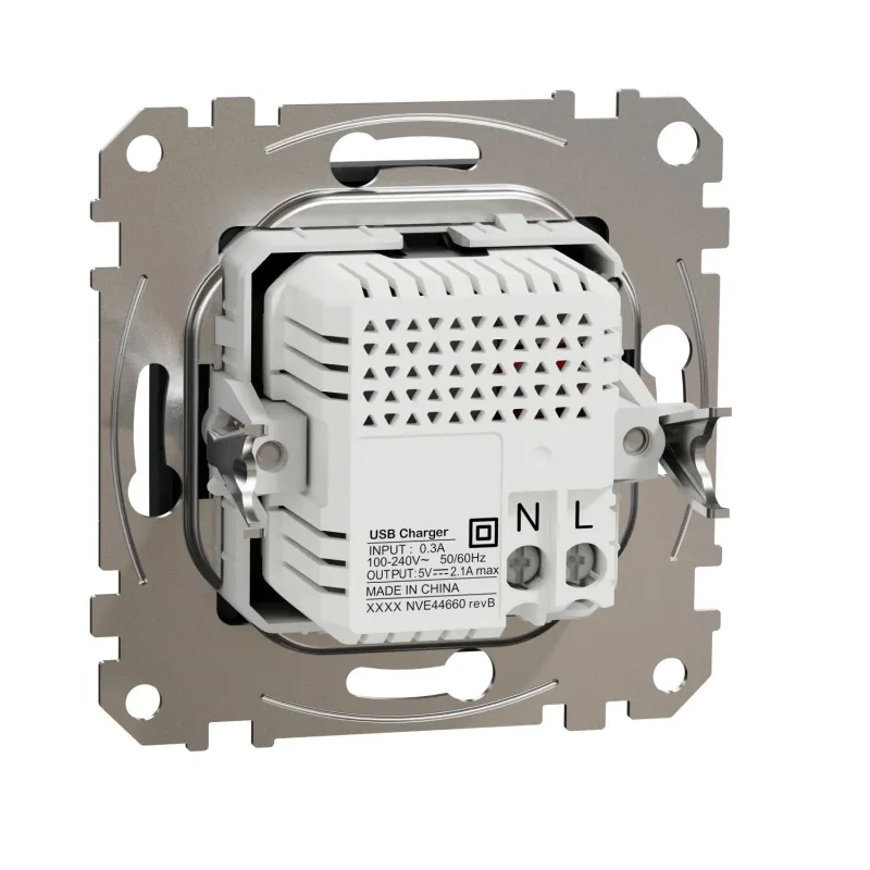 USB lādētājs Schneider Electric Sedna Design, melna krās.