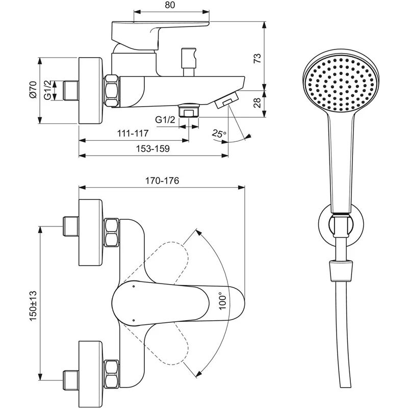 Maisītājs vannas ideal standard bc706aa