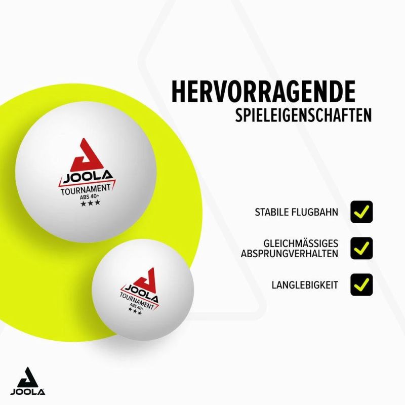 Galda tenisa bumbiņas JOOLA Tournament 40+ WH, 24 gab.
