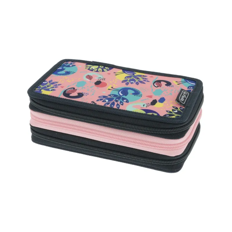 Penālis Herlitz 50043392, 19 cm x 11.5 cm, melna krās.-rozā krās.