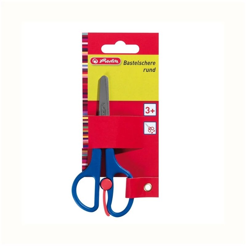Ножницы Herlitz 8740052, простые, синий цв.-красный цв.-зеленый цв.