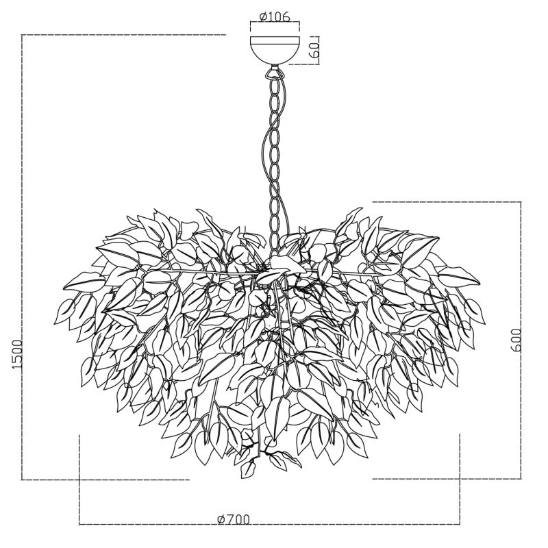 Lampa griestu leavy r10464001 4x28w e14