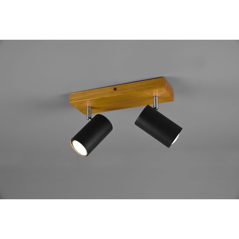 Spotlampa marley 2xgu10 koka-melna