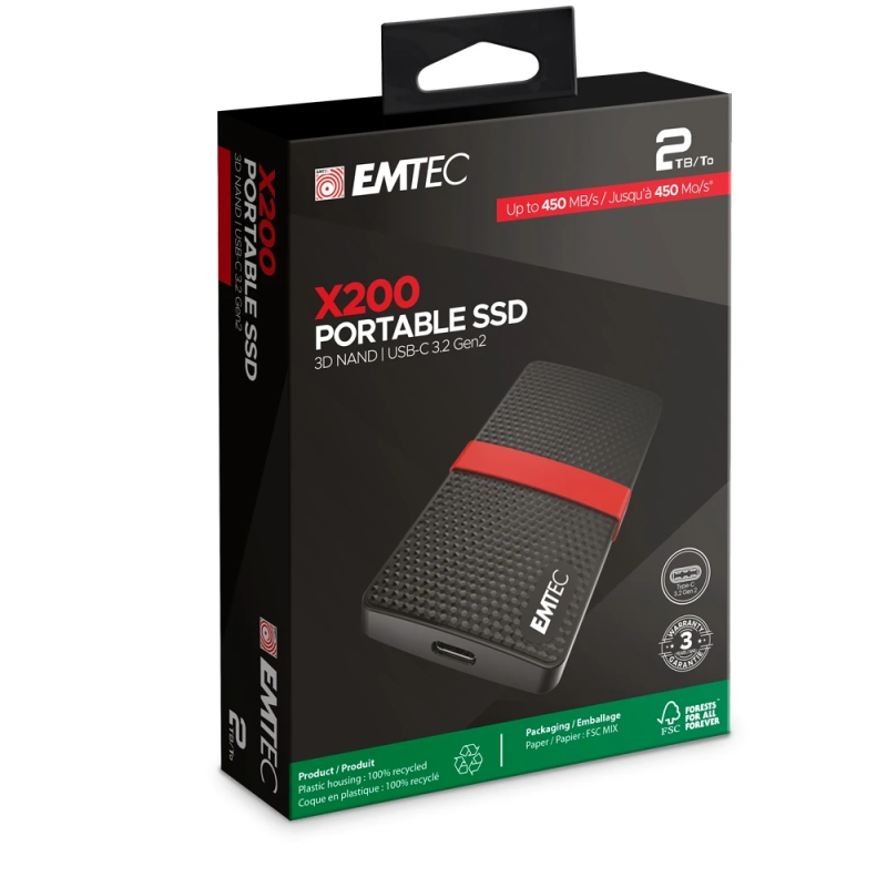 Emtec SSD 3.1 X200 1TB Power Plus Portable