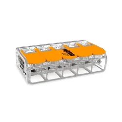Vadu savienojums Wago 5-WAY, 5x0,5-6mm², 5 viet., 32 A, oranža krās., 15 gab.