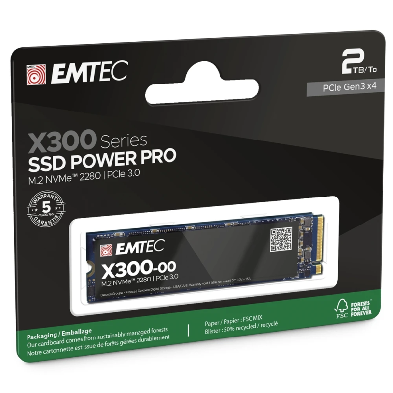Emtec SSD M2 NVMe PCIe 3 X300 2TB Power Pro
