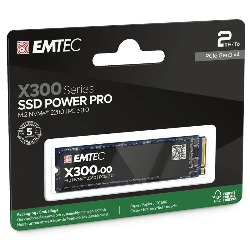 Emtec SSD M2 NVMe PCIe 3 X300 2TB Power Pro