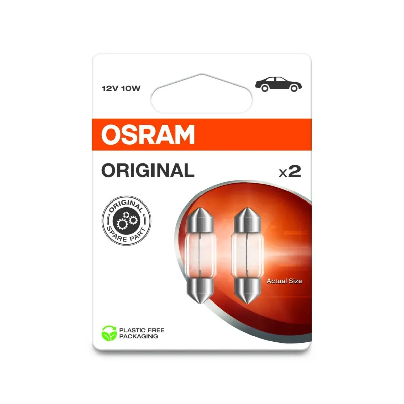 Auto spuldze Osram 6438-2BL, kvēldiegu spuldze, caurspīdīga, 12 V