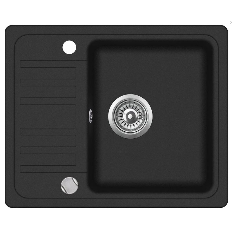 Granīta izlietne 460x575 BLACK METALLIC AUT.