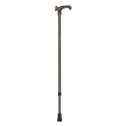 Aluminum Cane with Padded Anatomical Handle, Gray, Right-Handed