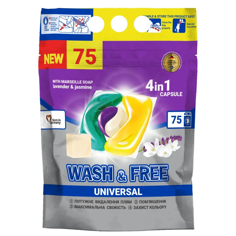 Kapsulas mazgāšanai Wash&Free, 75 gab.