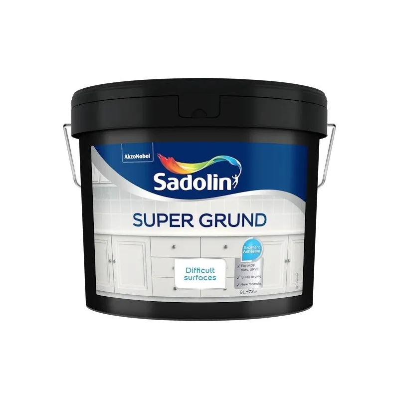 Krāsas gruntēšanai Sadolin Super Grund, balta krās., 9 l
