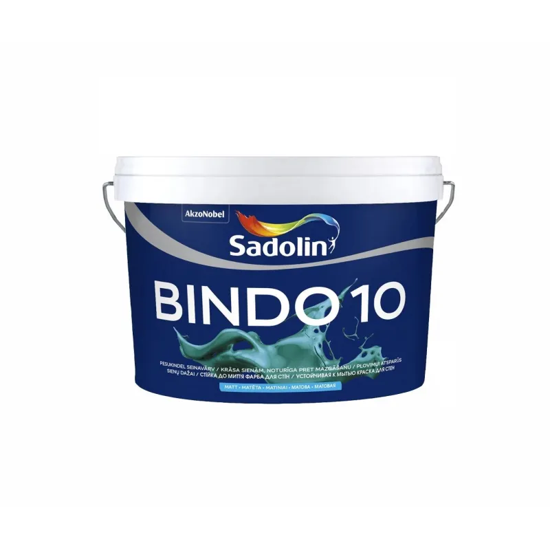 Krāsa Sadolin Bindo 10, emulsija, matēts, 2.33 l