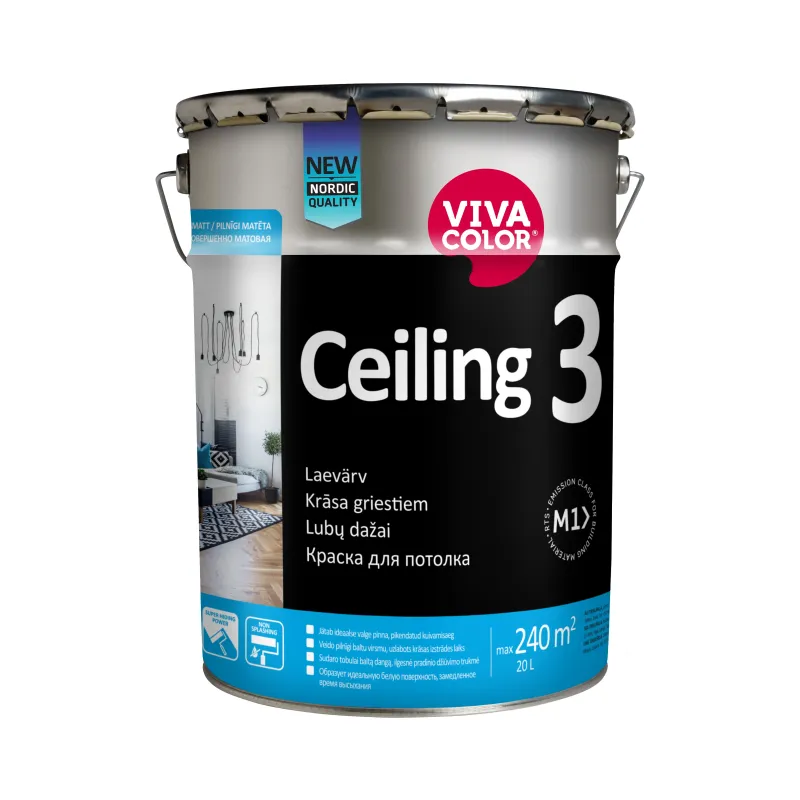 Krāsa Vivacolor Ceiling 3, balta, 20 l