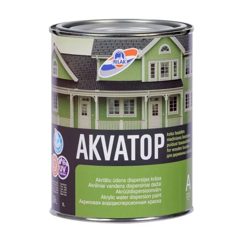 Краски для деревянных фасадов Rilak Akvatop, темно-коричневый цв., 0.9 л