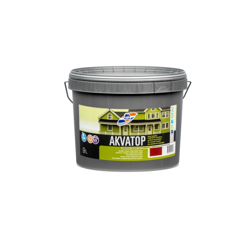 Krāsas koka fasādēm Rilak Akvatop, brūnais rieksts, 9 l