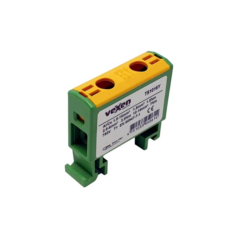 Savienojuma spaile Vexen Electric TS1016Y, 1,5–16 mm², dzeltena krās.-zaļa krās.