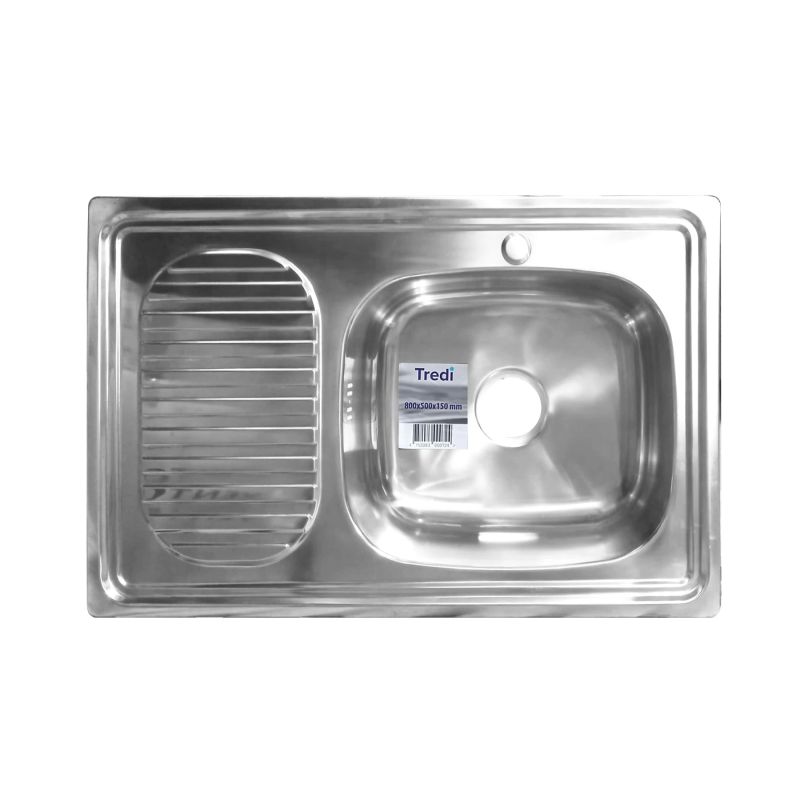 Iegriežama nerūsējoša izlietne 800x5000 labā