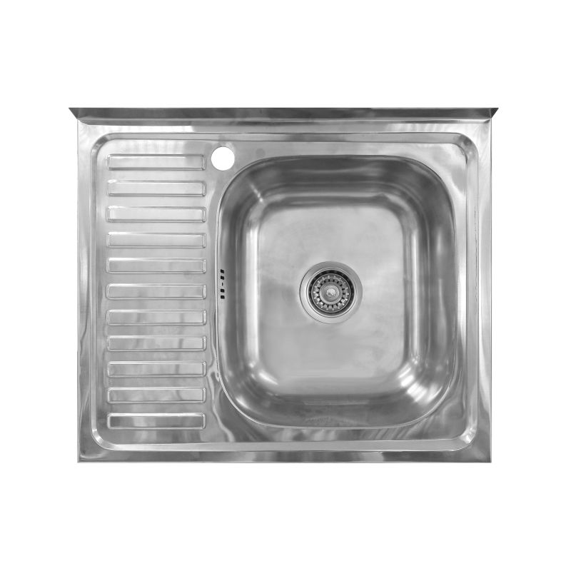 Uzliekama nerūsējoša izlietne 600x500 labā