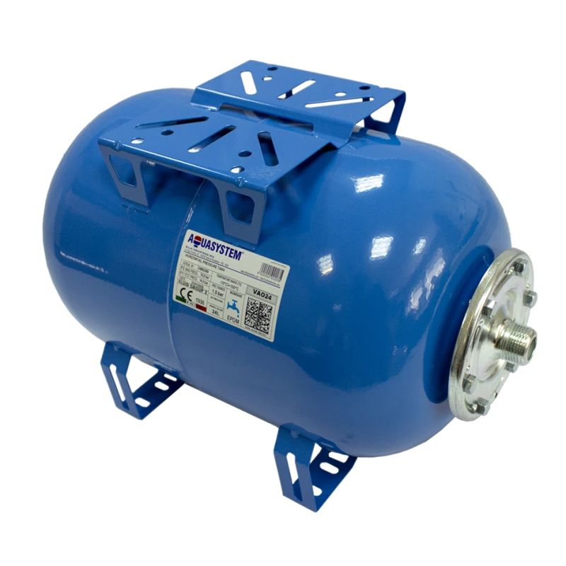 Izplešanās trauks aukstam ūdenim AQUASYSTEM 24 L, horizontālais