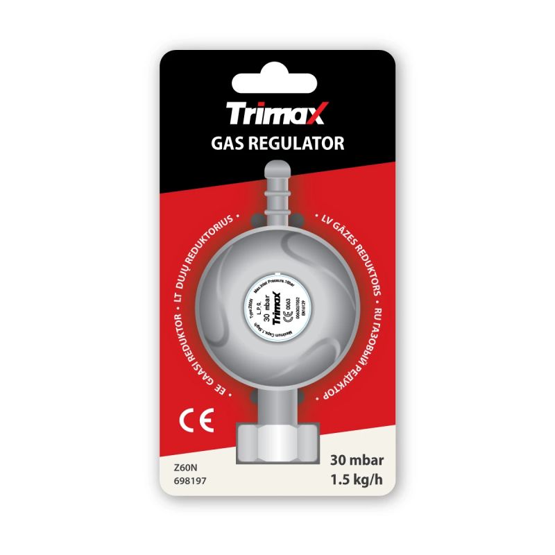 Gāzes reduktors, 30 mbar, 1.5 kg-h