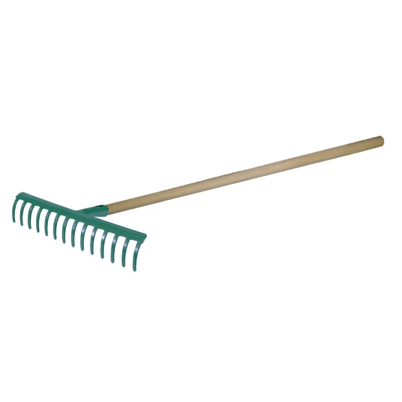 Grėblys metalinis ,10 dantų , kotas D24mm 1.3m