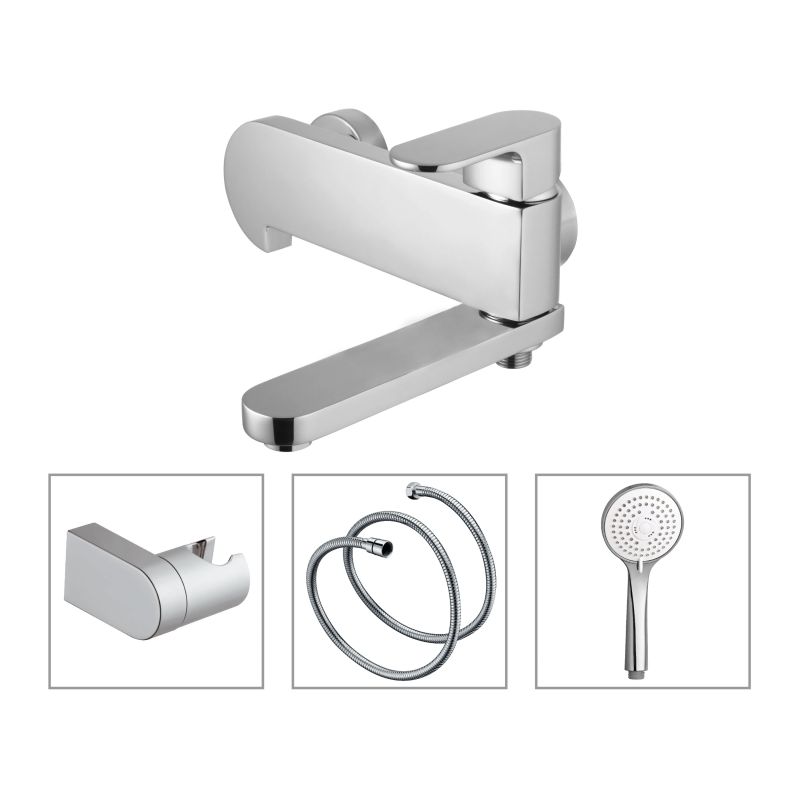 Ūdens maisītājs vannai un dušai Vento Torino, hroms,ar aksesuāriem