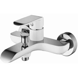 Ūdens maisītājs vannai un dušai Vento Ravena, balts-hroms, ar aksesuāriem