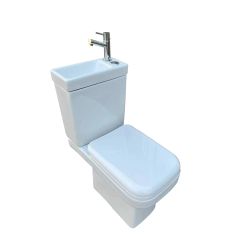 Tualetes poda komplekts 3in1 ECONOM ,WC pods ar horizonālo izvādu, 3-6l, ar PP Soft Close vāku, tvertne ar integrētu izlietni,