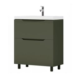Тумба на ножках Севилья-60 в комплекте с умывальником SAVA -60 олива мат