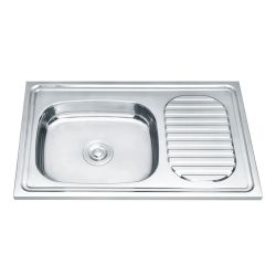 Nerūsējoša tērauda izlietne TREDI 75X40 kreisā auduma struktūra, iegriežama