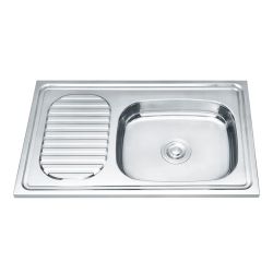 Nerūsējoša tērauda izlietne TREDI 75X40 labā auduma struktūra, iegriežama