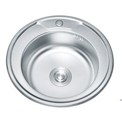 Nerūsējoša tērauda izlietne TREDI d 51 auduma struktūra, iegriežama