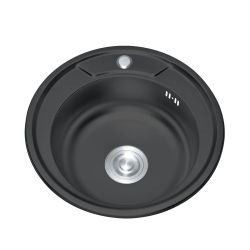 Nerūsējoša tērauda izlietne TREDI d 51 melna, iegriežama