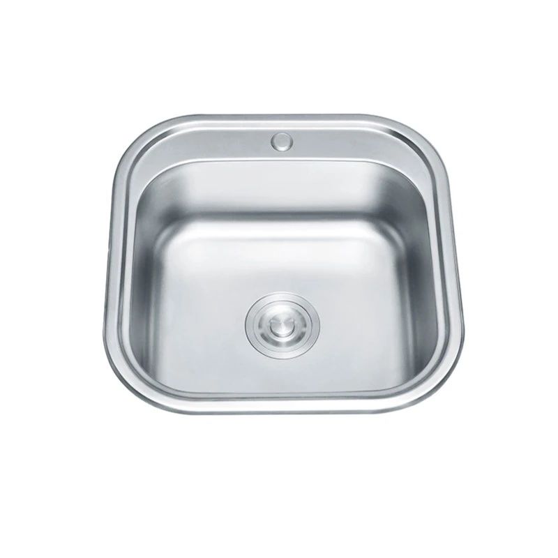 Nerūsējoša tērauda izlietne TREDI 48X48 auduma struktūra, iegriežama