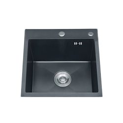 Nerūsējoša tērauda izlietne VENTO 40X50X22 ,iegriežama, grafīta krāsa