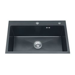 Nerūsējoša tērauda izlietne VENTO 60X50X22,iegriežama, grafīta krāsa