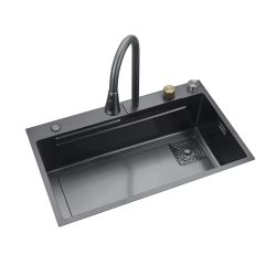 Daudzfunkcionālā virtuves izlietne no nerūsējošā tērauda VENTO 75X45X22 grafīta krāsa