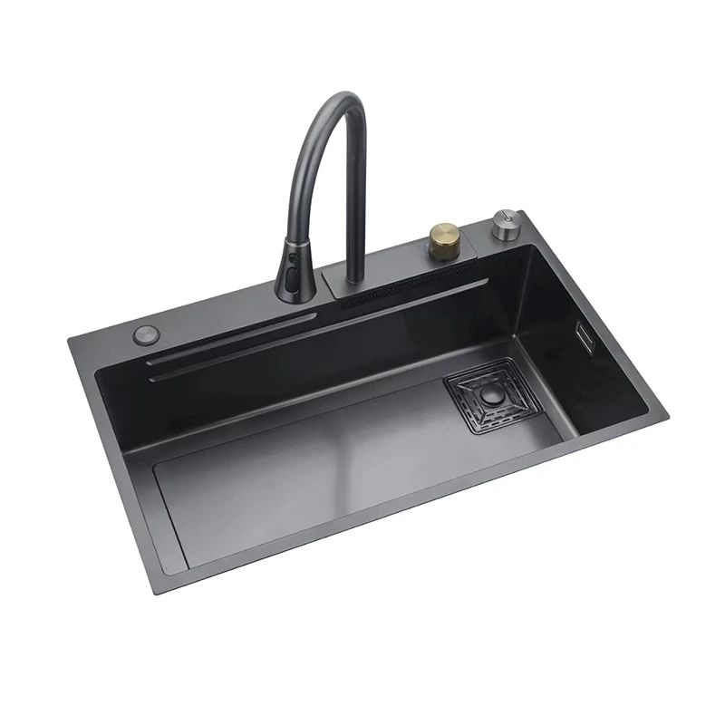 Daudzfunkcionālā virtuves izlietne no nerūsējošā tērauda VENTO 75X45X22 grafīta krāsa