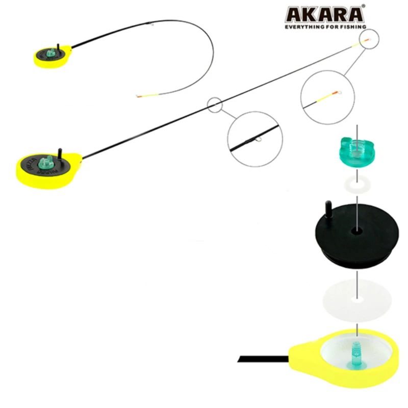 Makšķere ziemas Akara SPS-R, 33 cm. Dzeltens, tests 0,7-2,8 g.