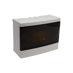 Распределительный щит, надсетевой, IP40, 8 mод., белый-черный