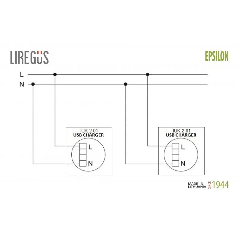 USB lādētājs Liregus Epsilon, šampanieša