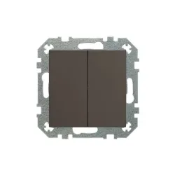 Slēdzis LIREGUS RETRO, 2 taustiņi, brūnā krāsā