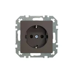Розетка Liregus Retro IKL16-204-01.R-ON31, c заземлением, матовый коричневый