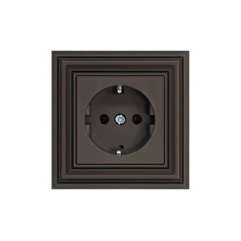 Kontaktligzda Liregus Retro IKL16-204-01.R-ON31, Iezemēta rozete, matēts brūns