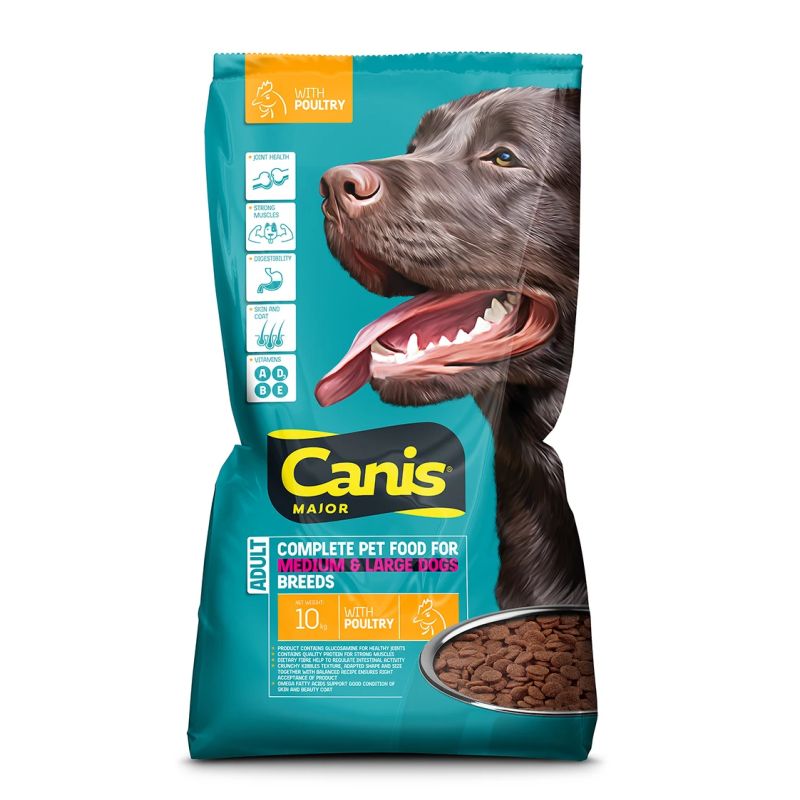 Barība suņiem sausā canis ar vistu 10kg