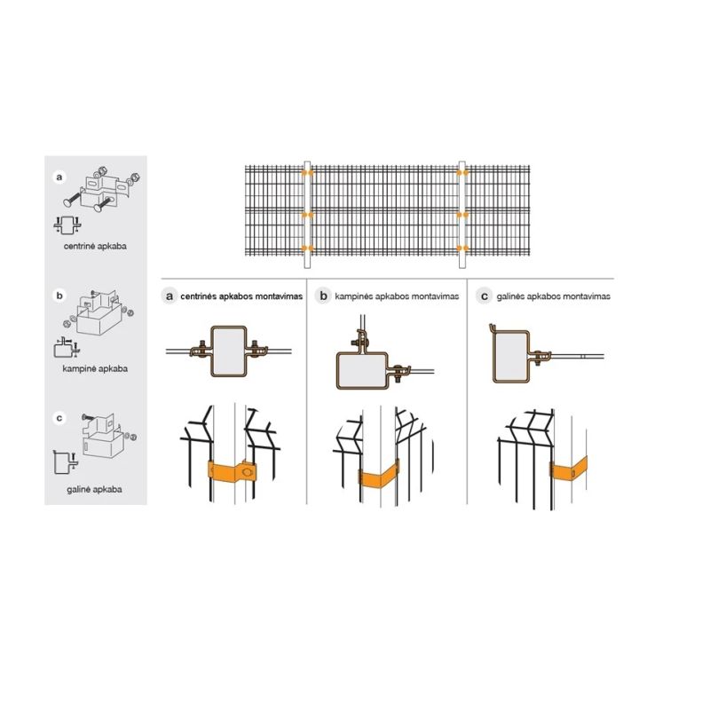 Skava 40x60 stabam centr.pelēka 2gb.