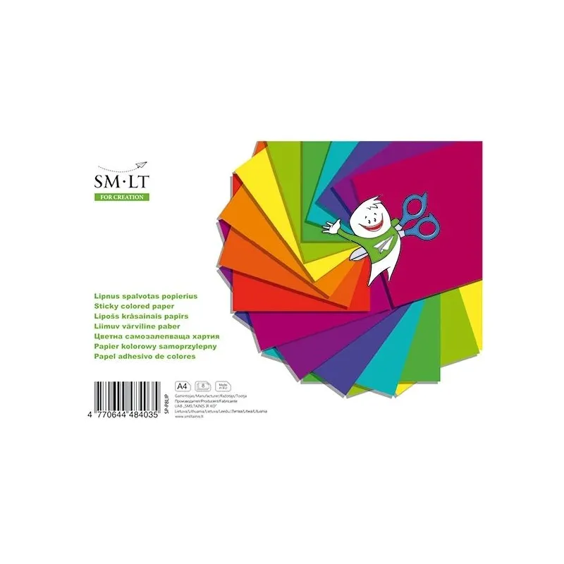 Krāsains papīrs SMLT SP-P8LIP, A4, 190 g-m², 29.5 cm x 21 cm