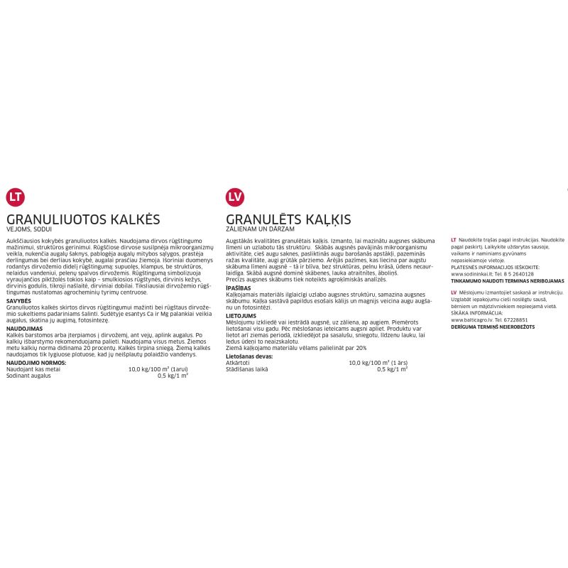 Kaļķis granulēts 15kg