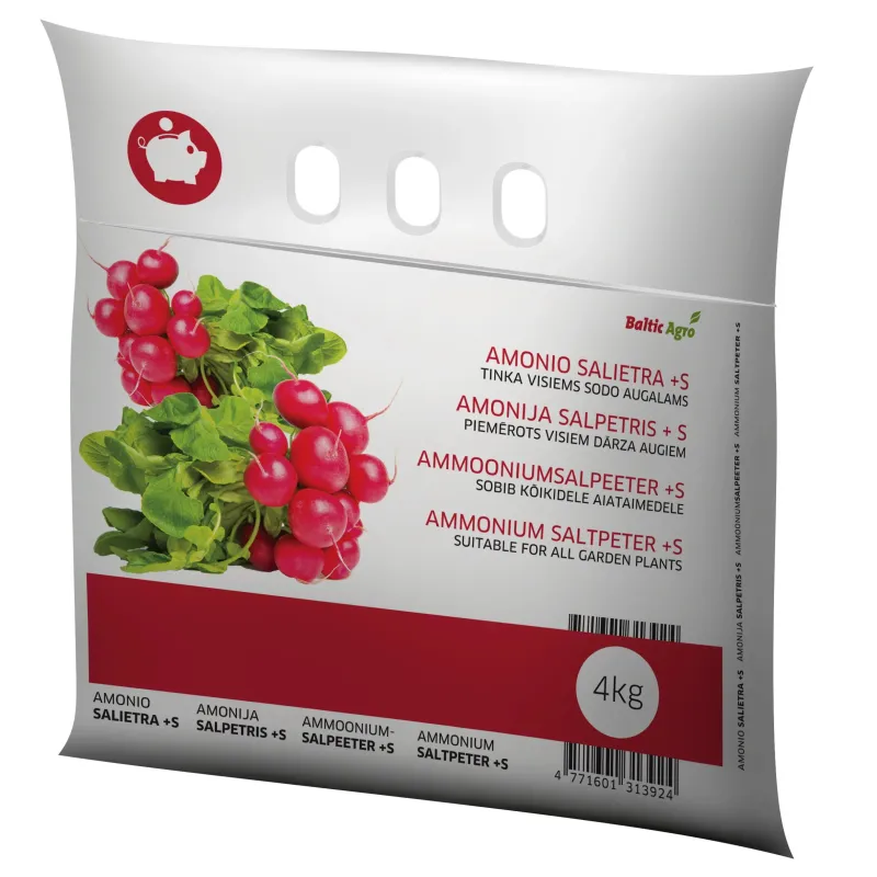 Amonija nitrāts dārza augiem Baltic Agro, granulēts, 4 kg